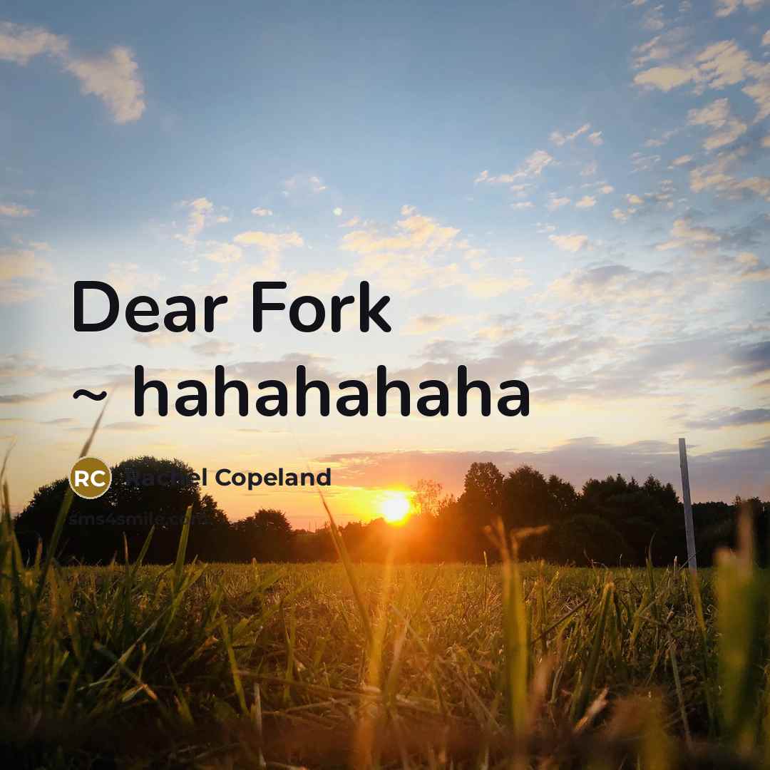 “Dear Fork ~ hahahahaha…” quote by Rachel Copeland