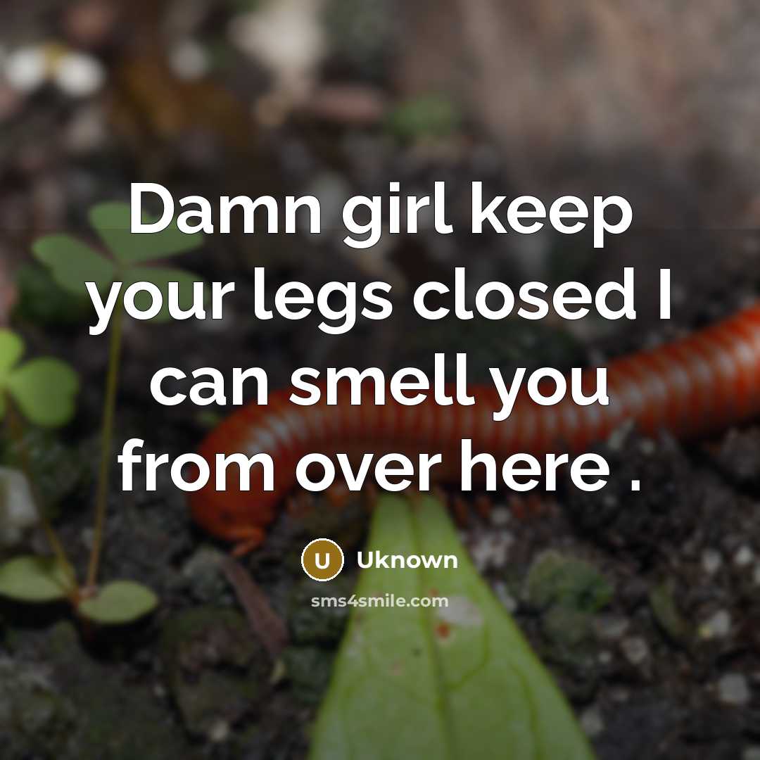 “Damn girl keep your legs closed I can smell you from over here .” quote by Uknown