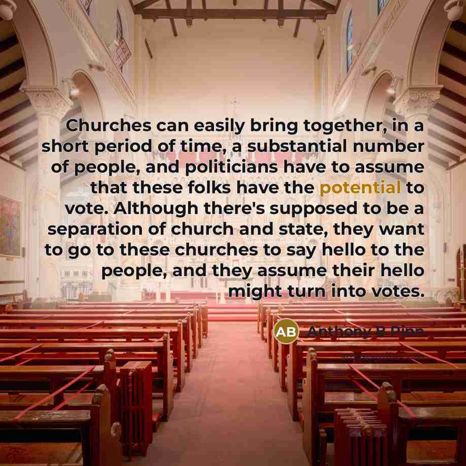 “Churches can easily bring together, in a short period of…” quote by Anthony B Pinn