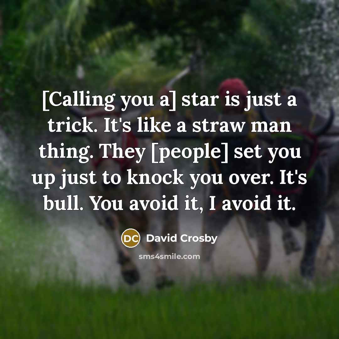 “[Calling you a] star is just a trick. It's like…” quote by David Crosby