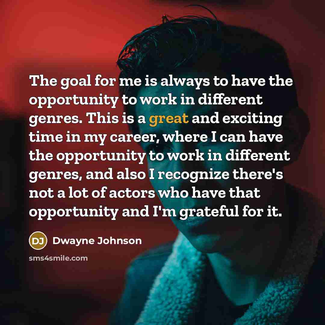 “The goal for me is always to have the opportunity…” quote by Dwayne Johnson