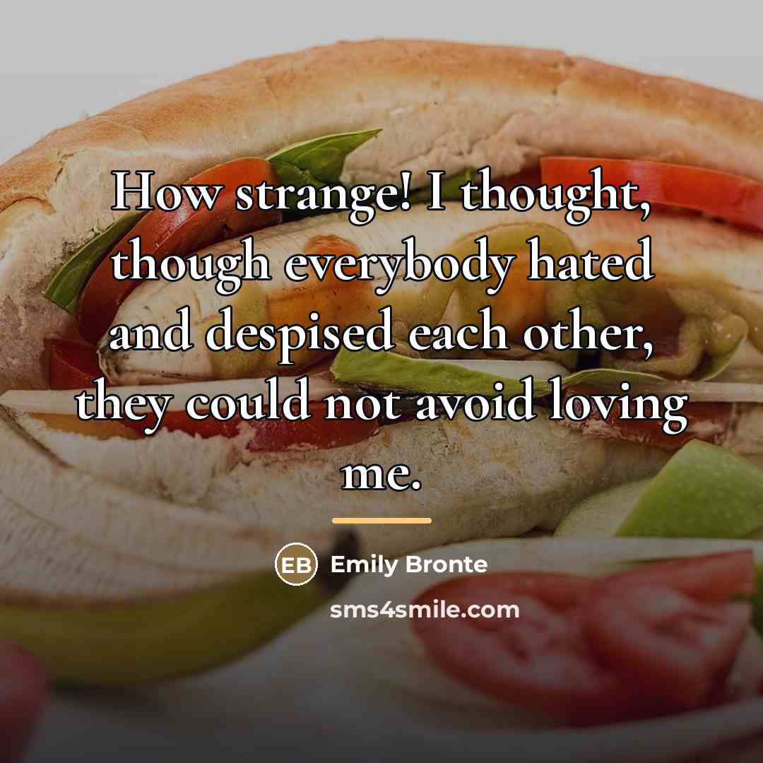 “How strange! I thought, though everybody hated and despised each…” quote by Emily Bronte