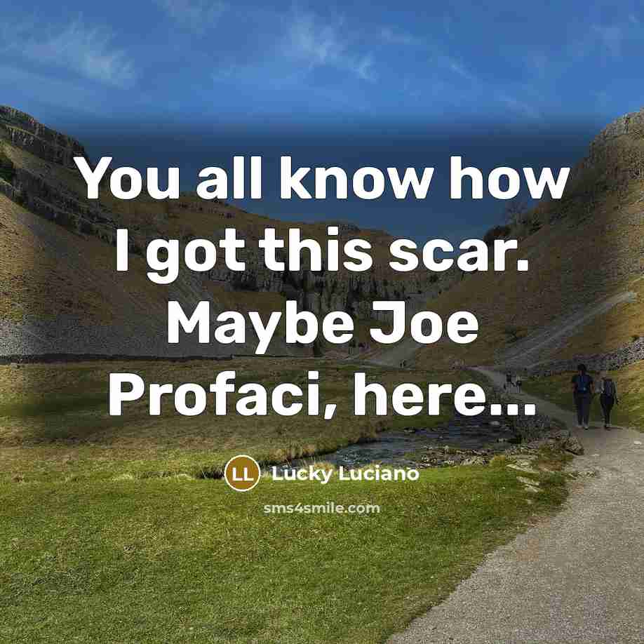 “You all know how I got this scar. Maybe Joe…” quote by Lucky Luciano