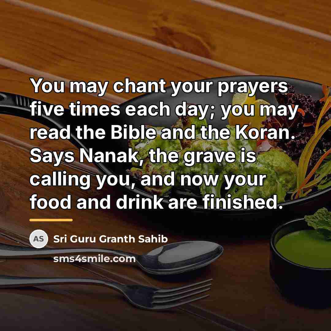 “You may chant your prayers five times each day; you…” quote by Sri Guru Granth Sahib