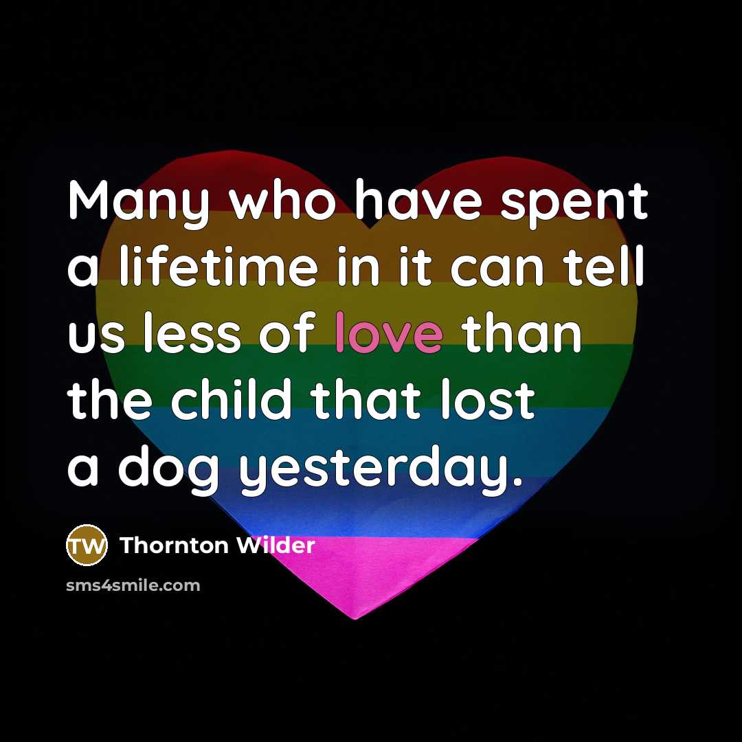 “Many who have spent a lifetime in it can tell…” quote by Thornton Wilder