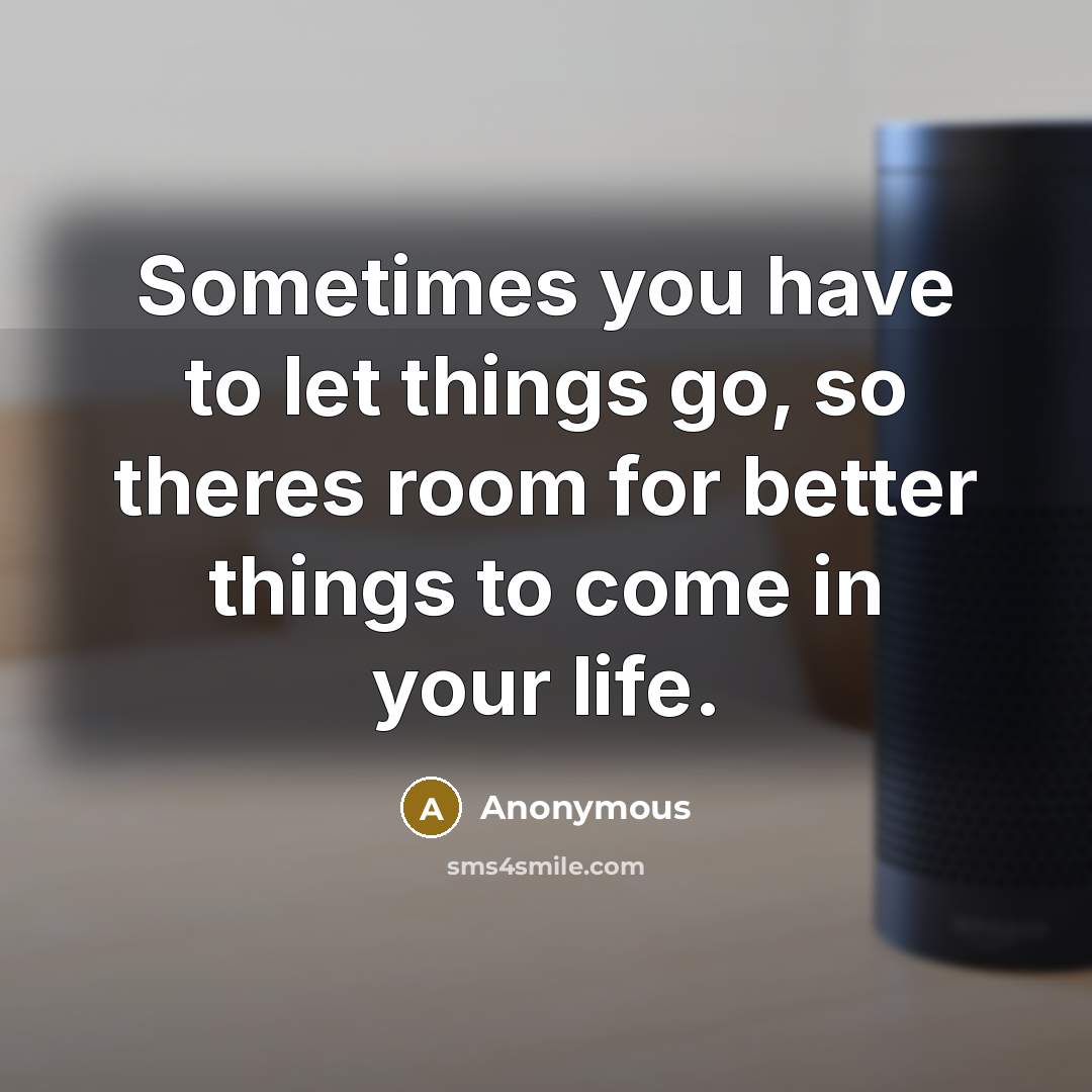 “Sometimes you have to let things go, so theres room…” quote by Anonymous
