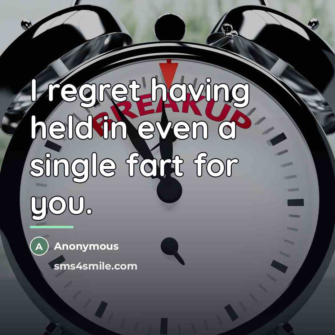 “I regret having held in even a single fart for…” quote by Anonymous
