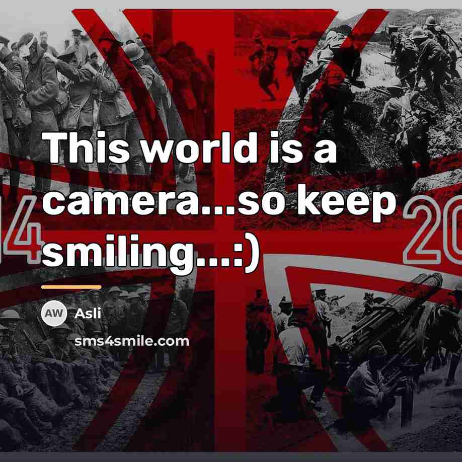 “This world is a camera...so keep smiling...:)…” quote by Asli