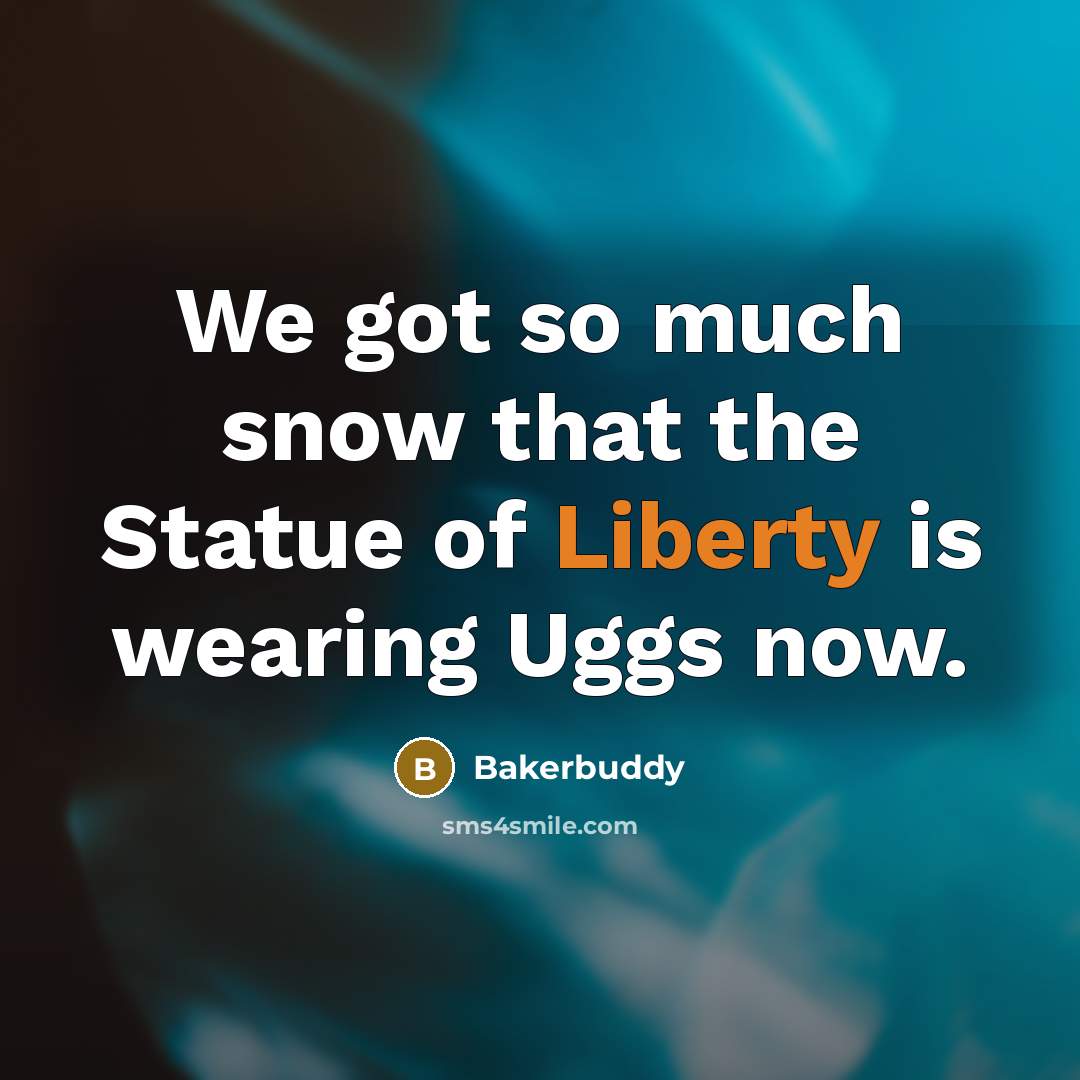 “We got so much snow that the Statue of Liberty…” quote by Bakerbuddy