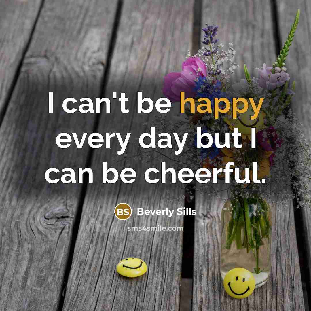 “I can't be happy every day but I can be…” quote by Beverly Sills