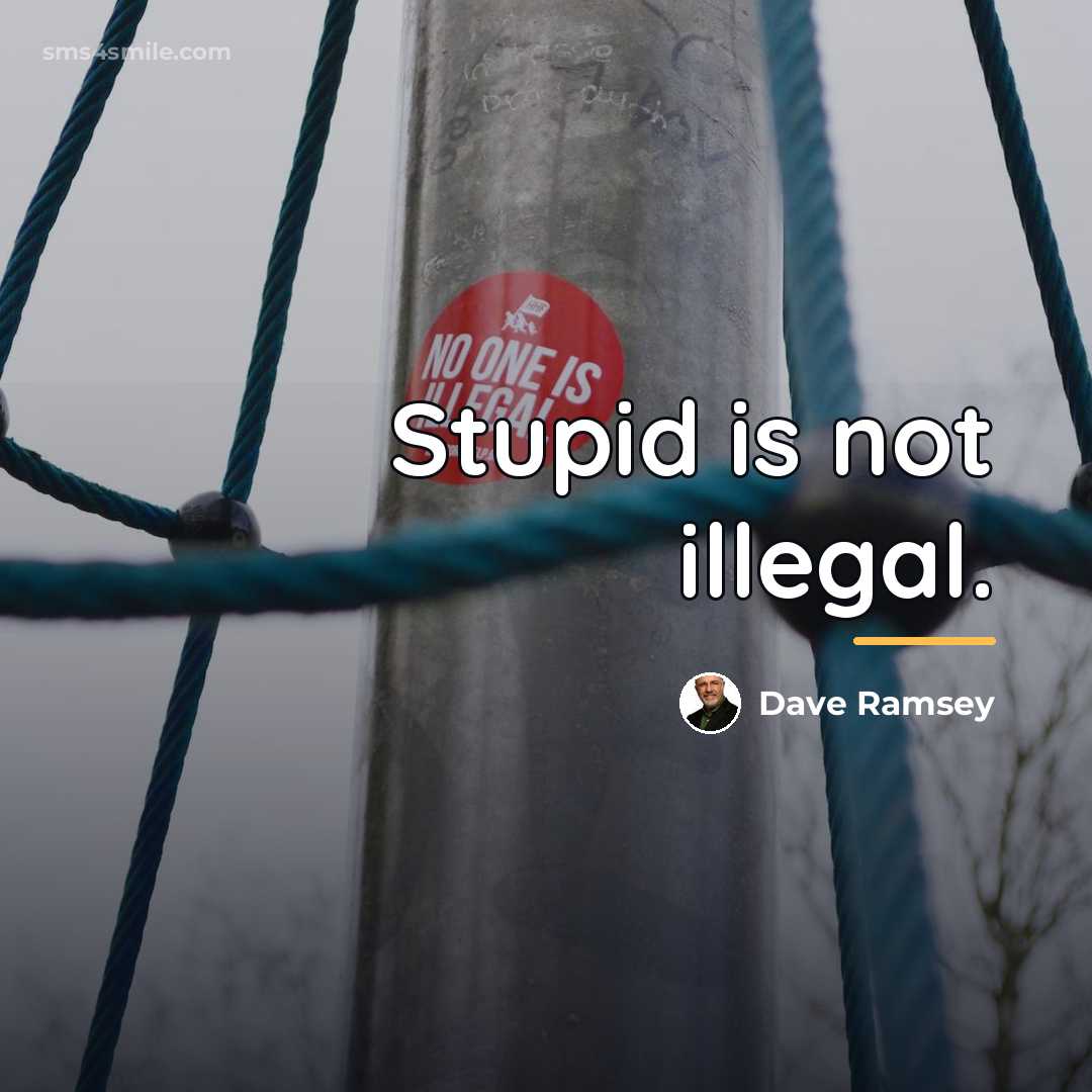 “Stupid is not illegal.…” quote by Dave Ramsey