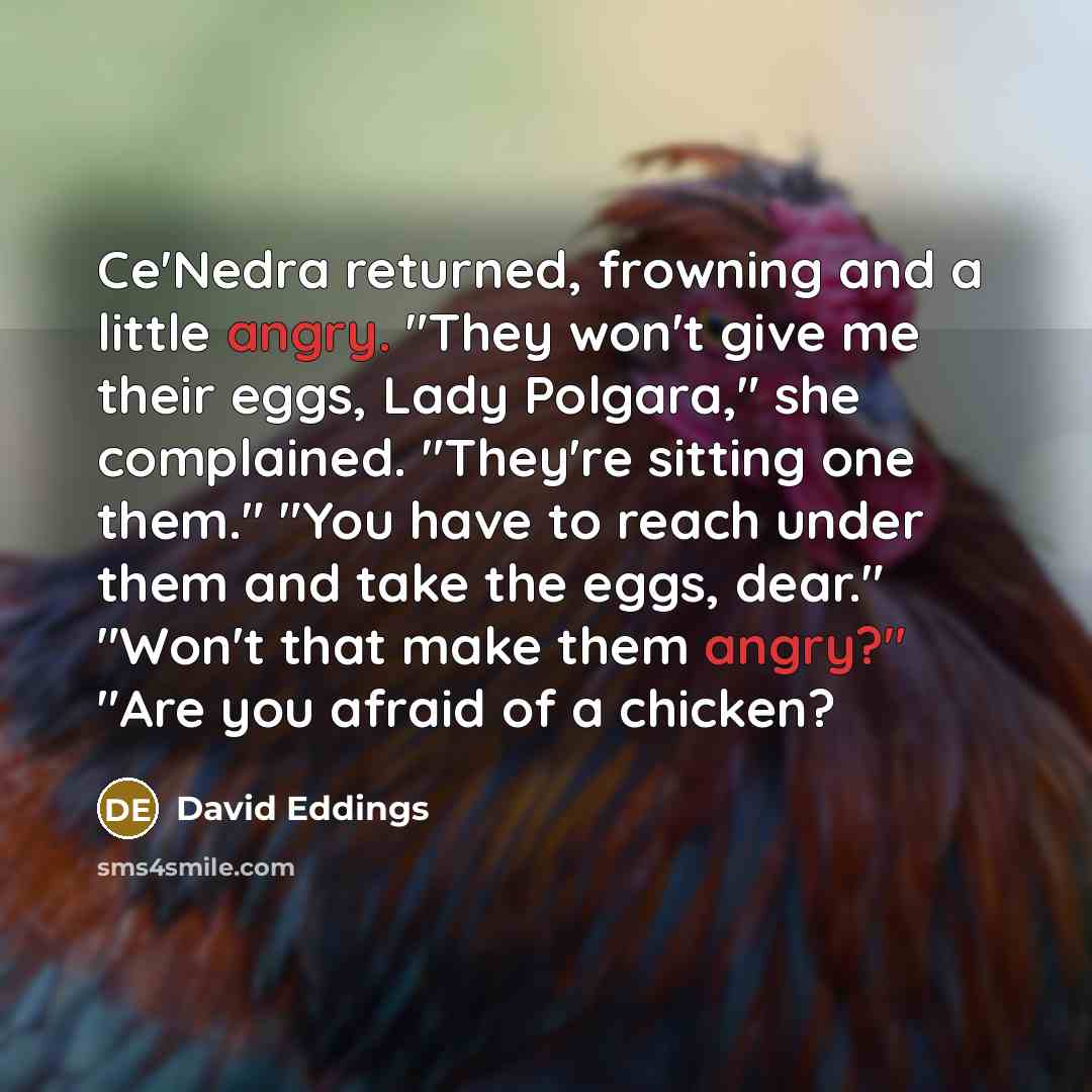 “Ce'Nedra returned, frowning and a little angry. "They won't give…” quote by David Eddings