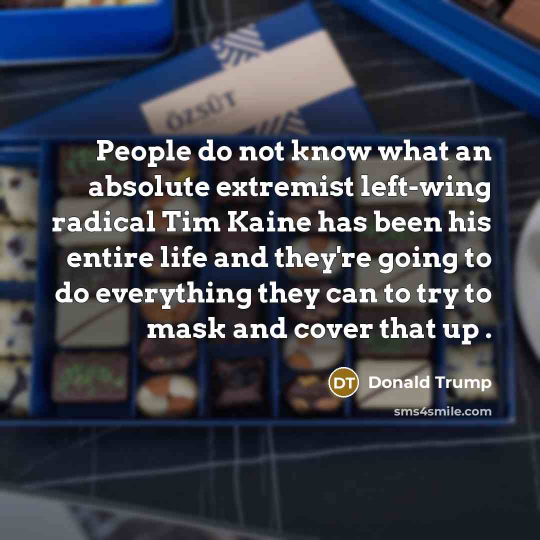 “People do not know what an absolute extremist left-wing radical…” quote by Donald Trump