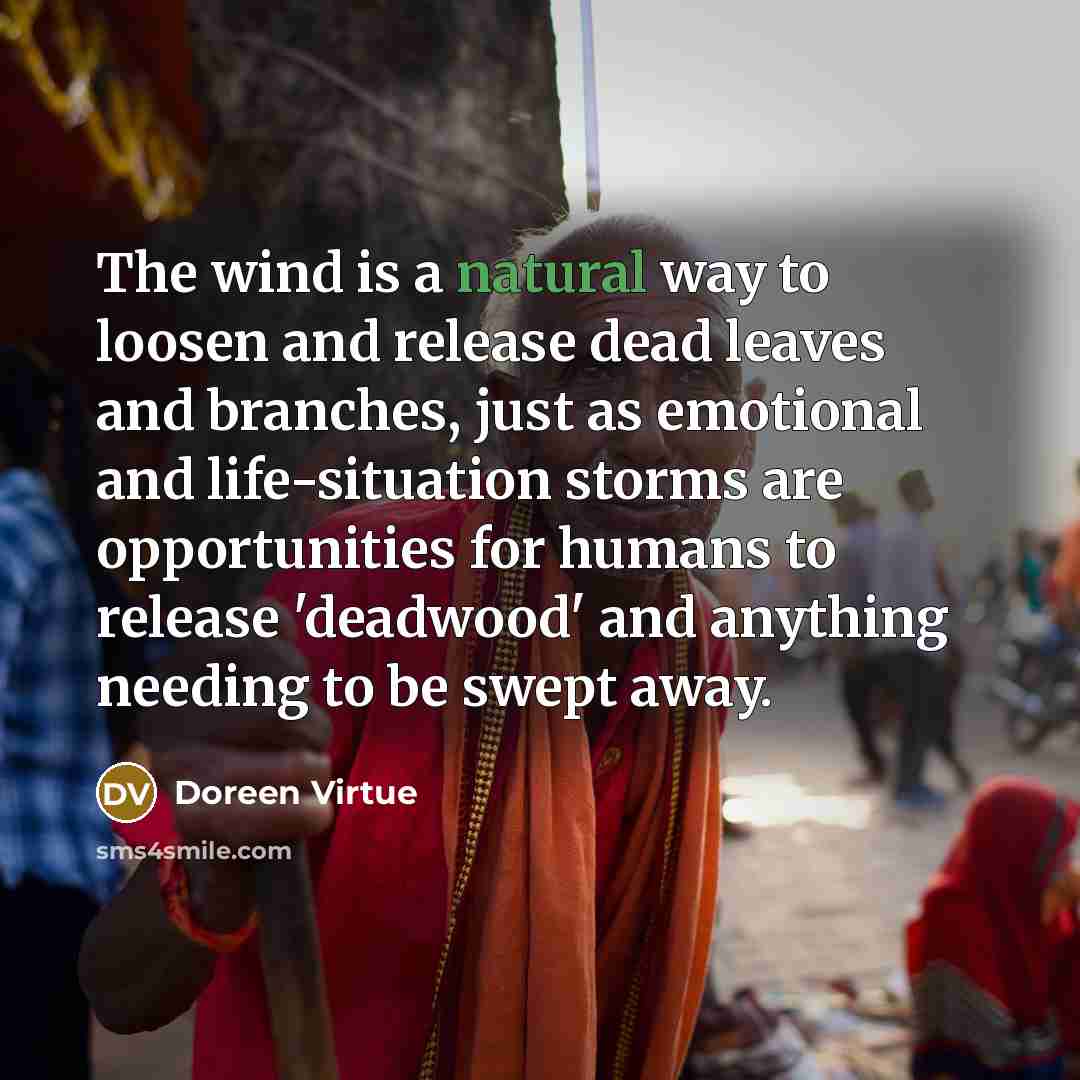 “The wind is a natural way to loosen and release…” quote by Doreen Virtue