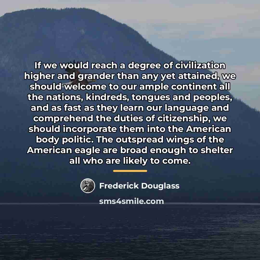 “If we would reach a degree of civilization higher and…” quote by Frederick Douglass