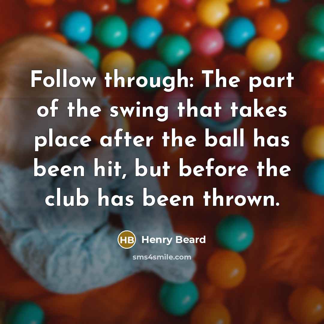 “Follow through: The part of the swing that takes place…” quote by Henry Beard