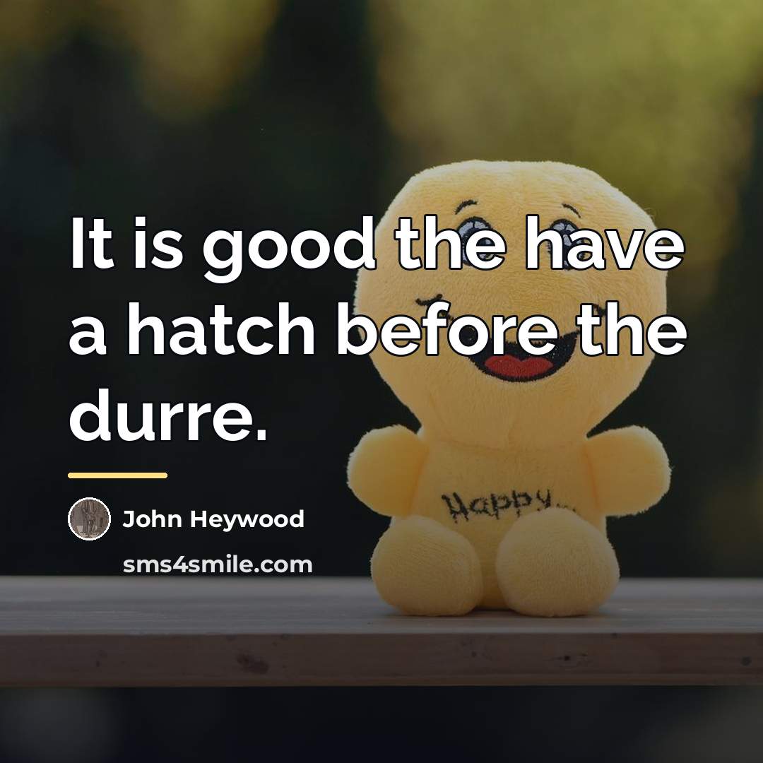 “It is good the have a hatch before the durre.…” quote by John Heywood