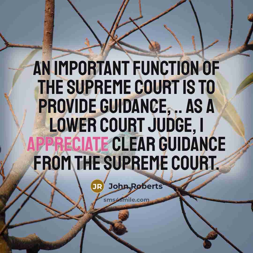 “An important function of the Supreme Court is to provide…” quote by John Roberts