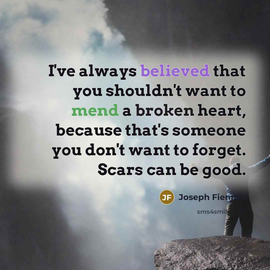 “I've always believed that you shouldn't want to mend a…” quote by Joseph Fiennes