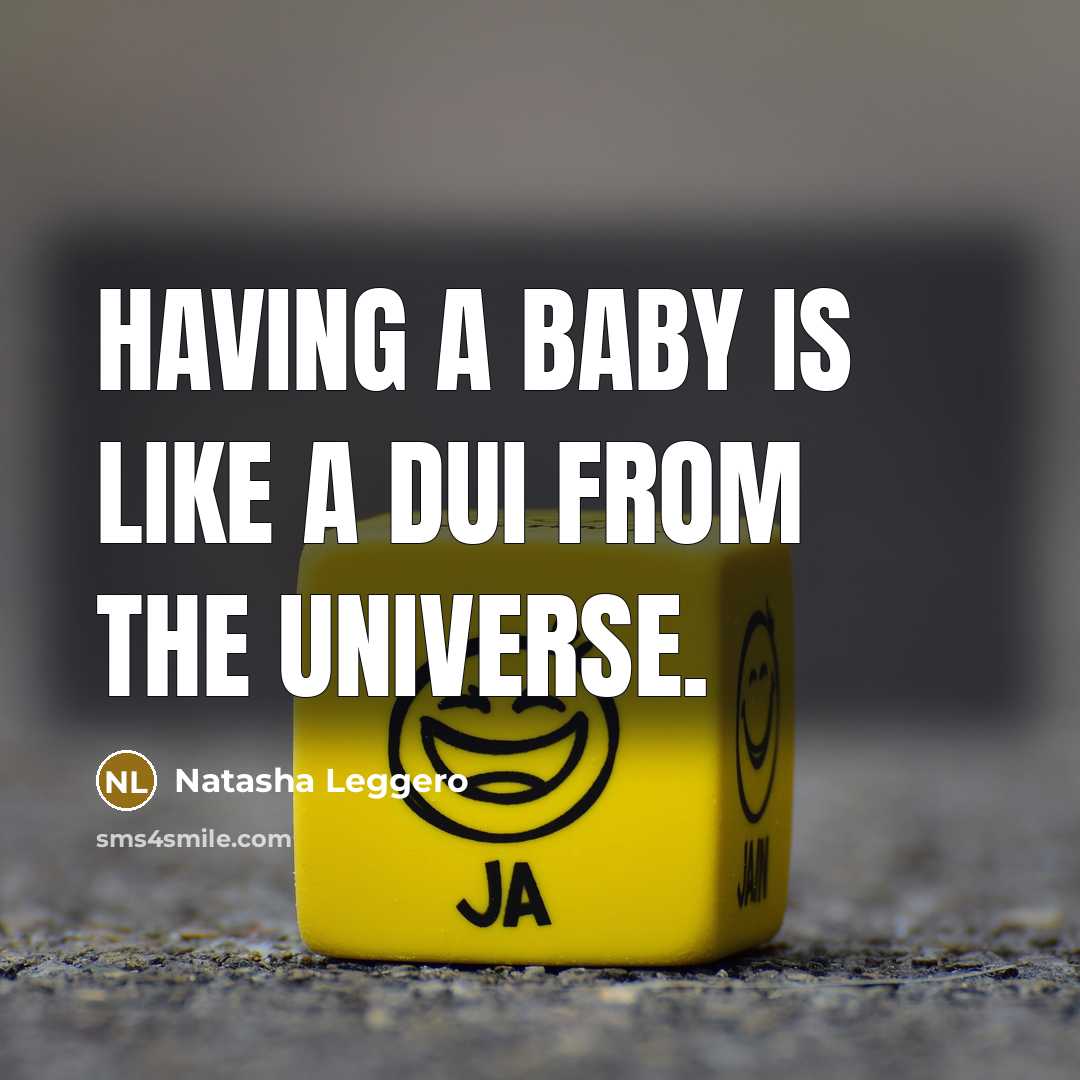 “Having a baby is like a DUI from the universe.…” quote by Natasha Leggero