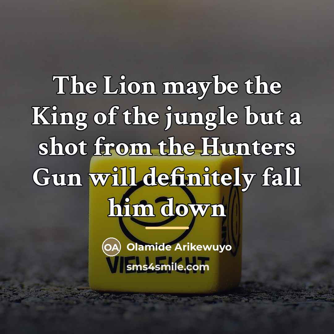 “The Lion maybe the King of the jungle but a…” quote by Olamide Arikewuyo