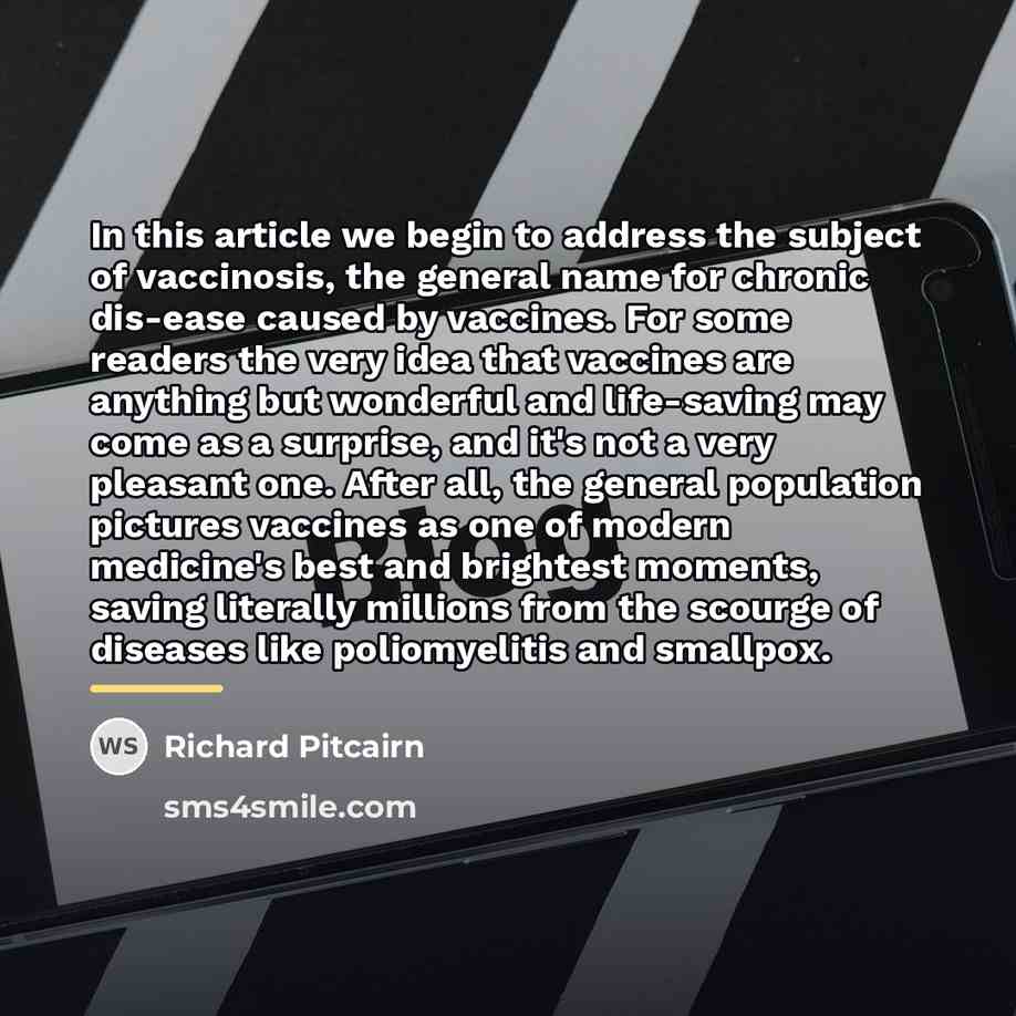 “In this article we begin to address the subject of…” quote by Richard Pitcairn