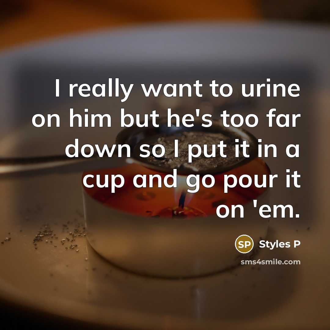“I really want to urine on him but he's too…” quote by Styles P