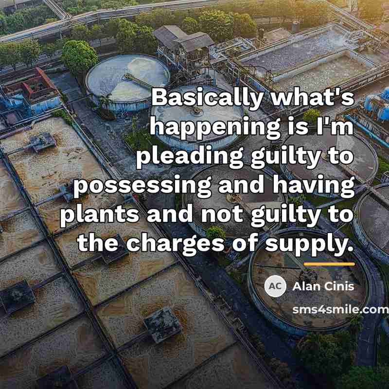 “Basically what's happening is I'm pleading guilty to possessing and…” quote by Alan Cinis