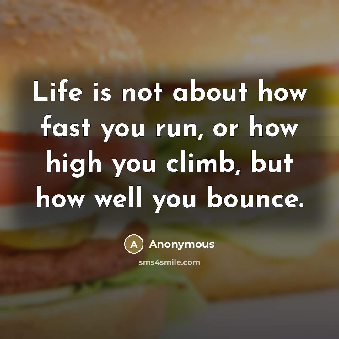 “Life is not about how fast you run, or how…” quote by Anonymous