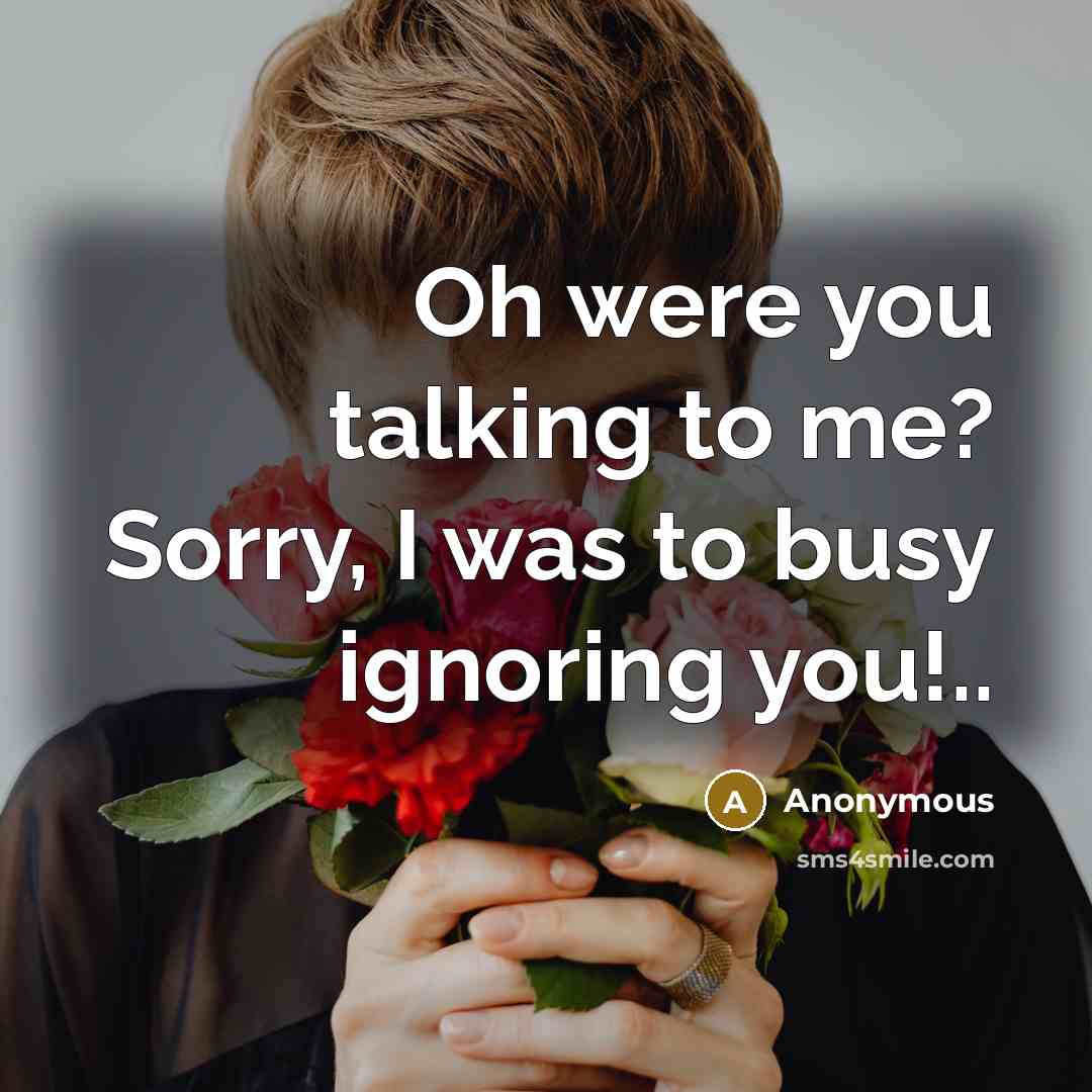 “Oh were you talking to me? Sorry, I was to…” quote by Anonymous