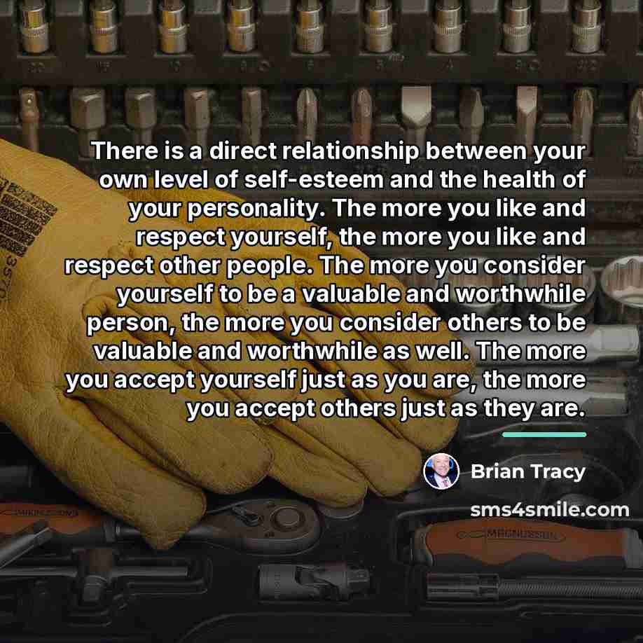 “There is a direct relationship between your own level of…” quote by Brian Tracy