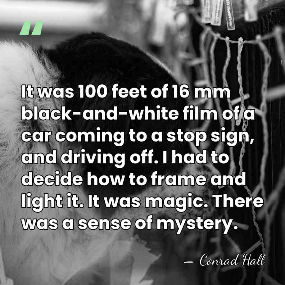 It was 100 feet of 16 mm black-and-white film of a car&hellip; - Conrad Hall