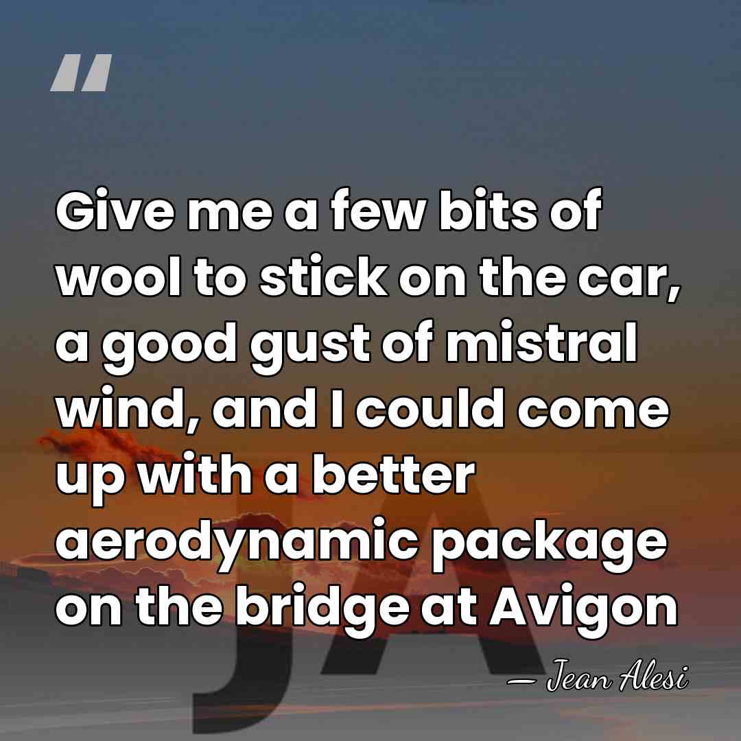 Give me a few bits of wool to stick on the car,&hellip; - Jean Alesi