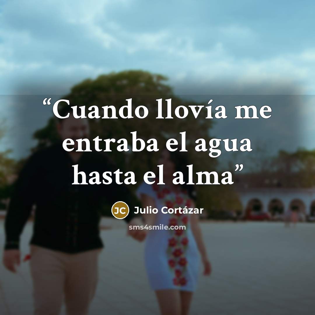 “Cuando llovía me entraba el agua hasta el alma” quote by Julio Cortázar