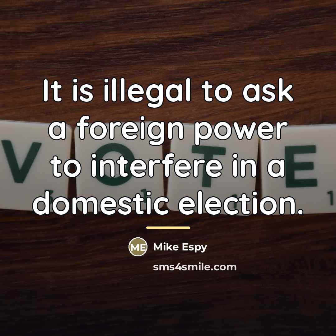 “It is illegal to ask a foreign power to interfere…” quote by Mike Espy