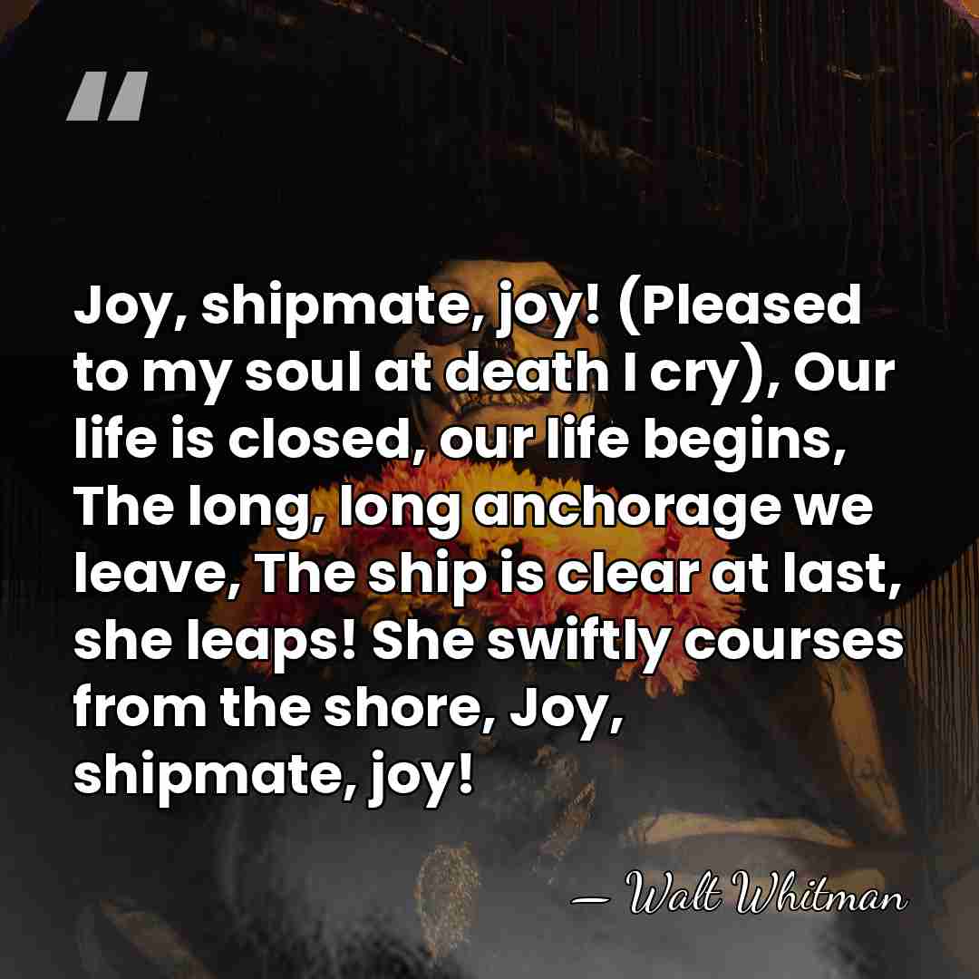 Joy, shipmate, joy! (Pleased to my soul at death I cry), Our&hellip; - Walt Whitman