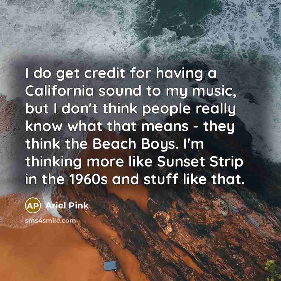 “I do get credit for having a California sound to…” quote by Ariel Pink
