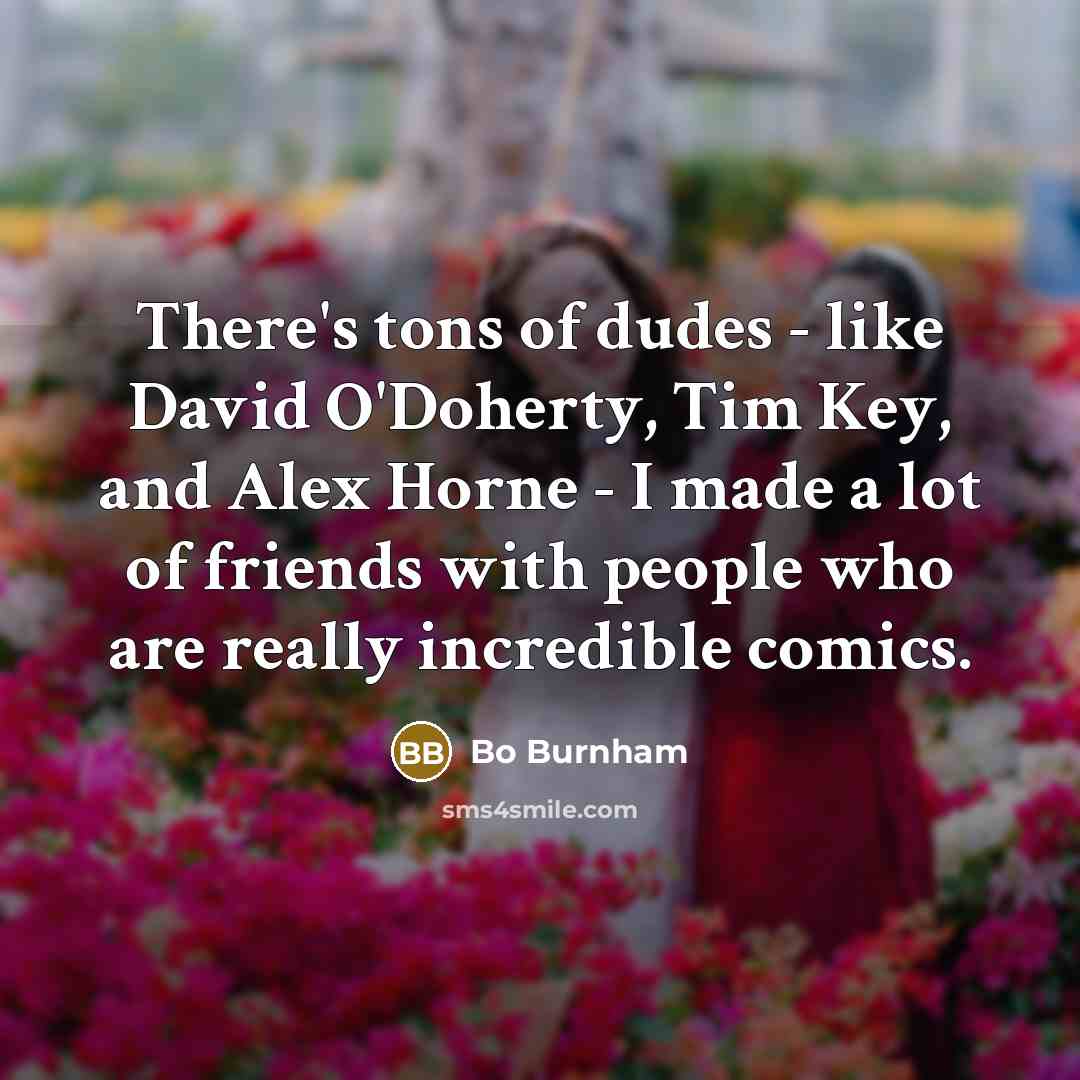 “There's tons of dudes - like David O'Doherty, Tim Key,…” quote by Bo Burnham