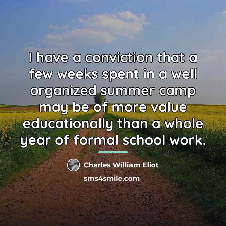 “I have a conviction that a few weeks spent in…” quote by Charles William Eliot