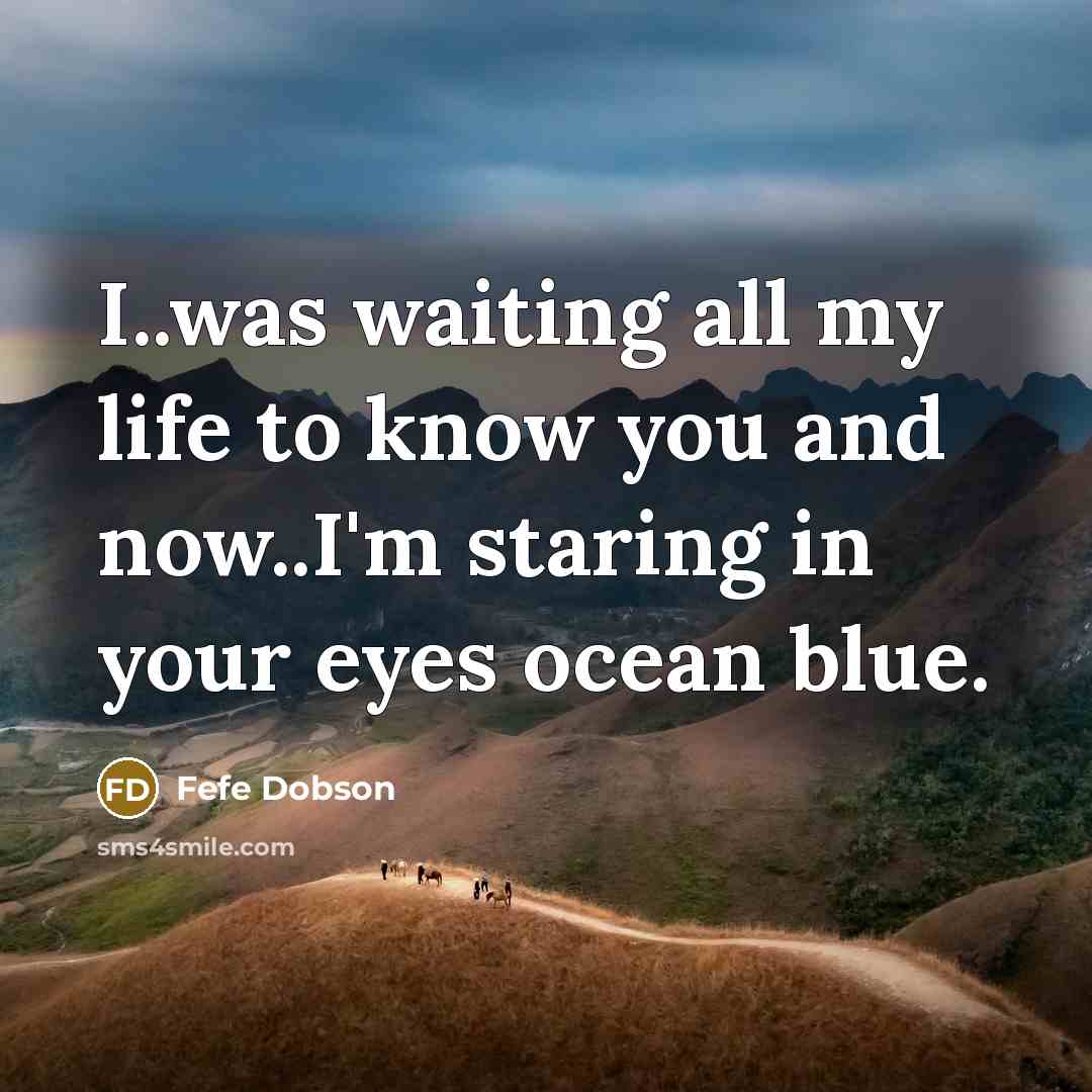 “I..was waiting all my life to know you and now..I'm…” quote by Fefe Dobson