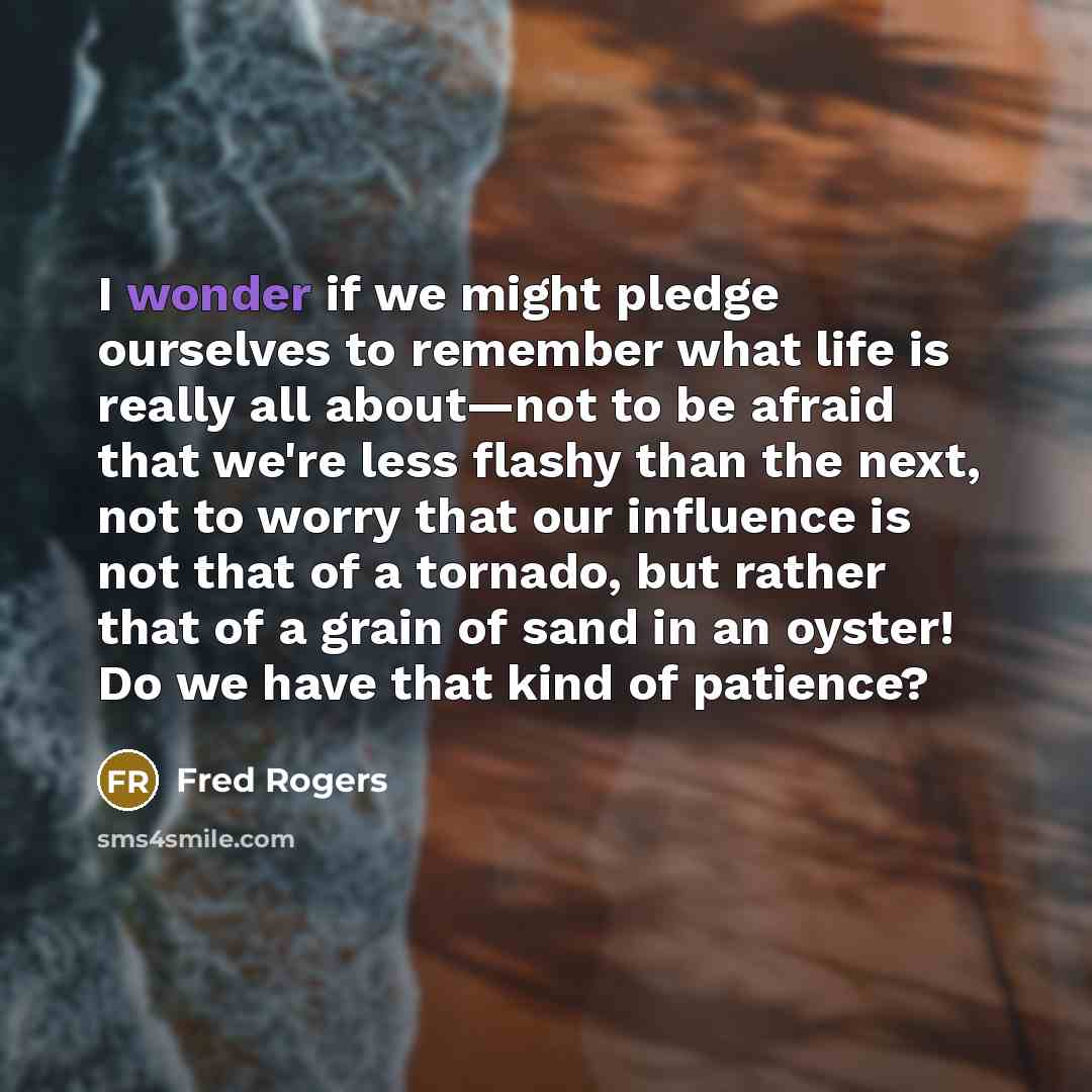 “I wonder if we might pledge ourselves to remember what…” quote by Fred Rogers