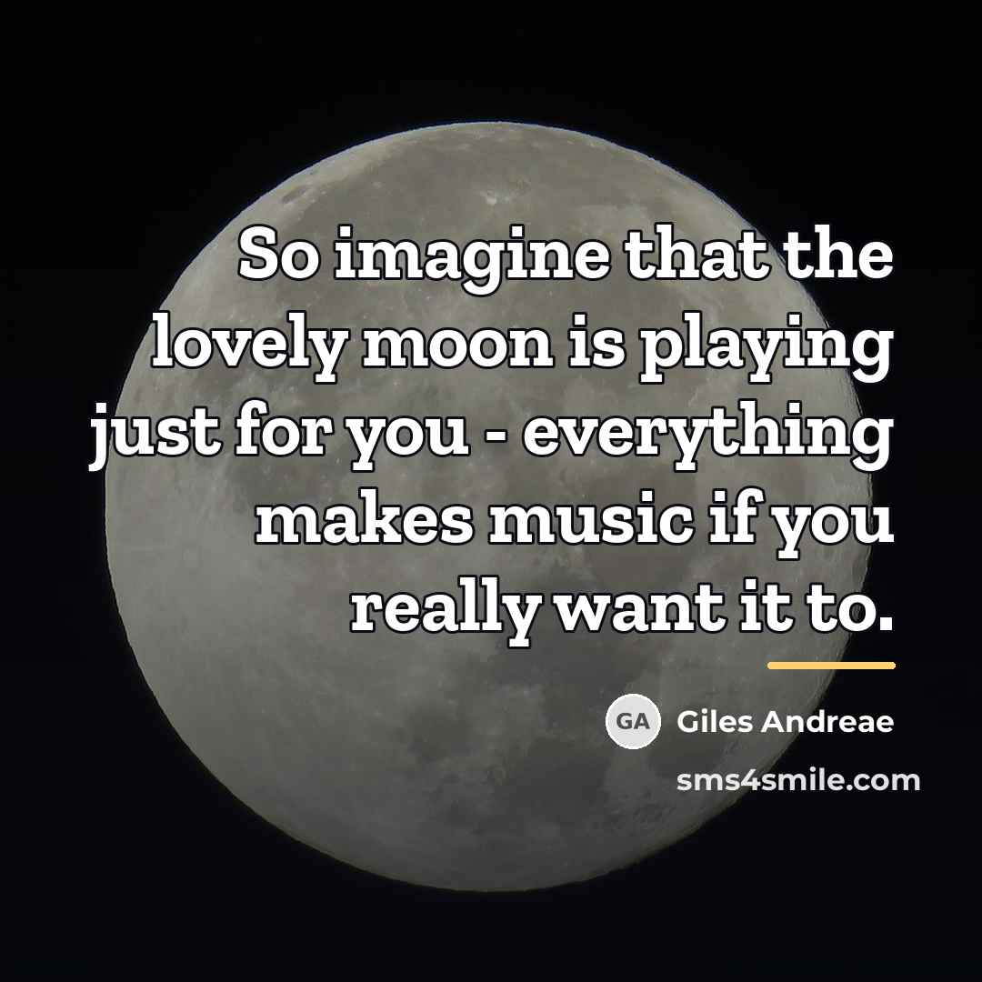 “So imagine that the lovely moon is playing just for…” quote by Giles Andreae