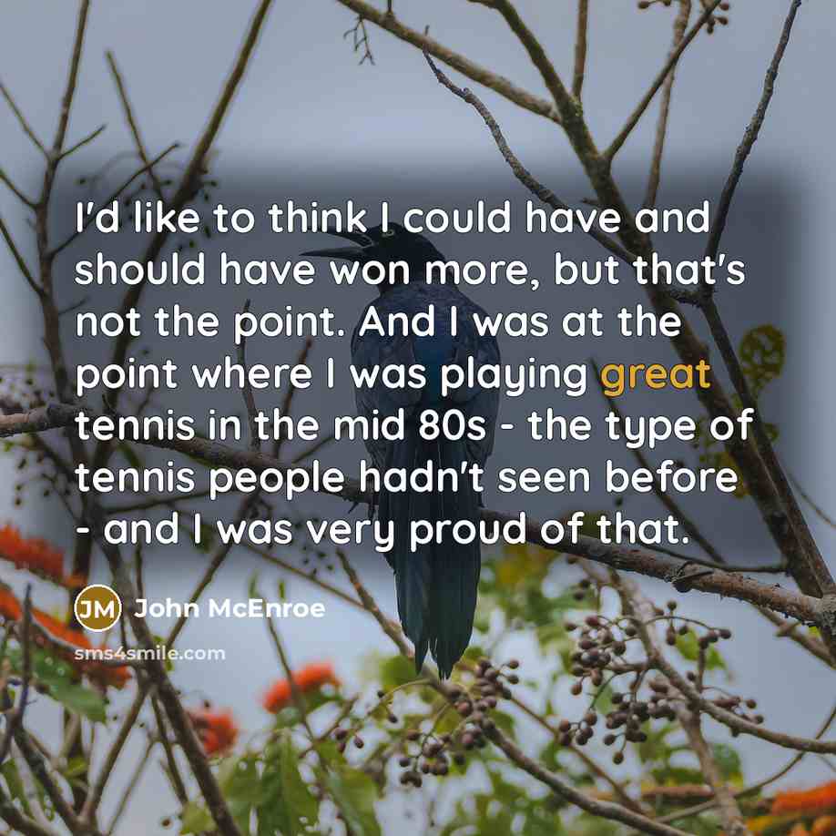 “I'd like to think I could have and should have…” quote by John McEnroe