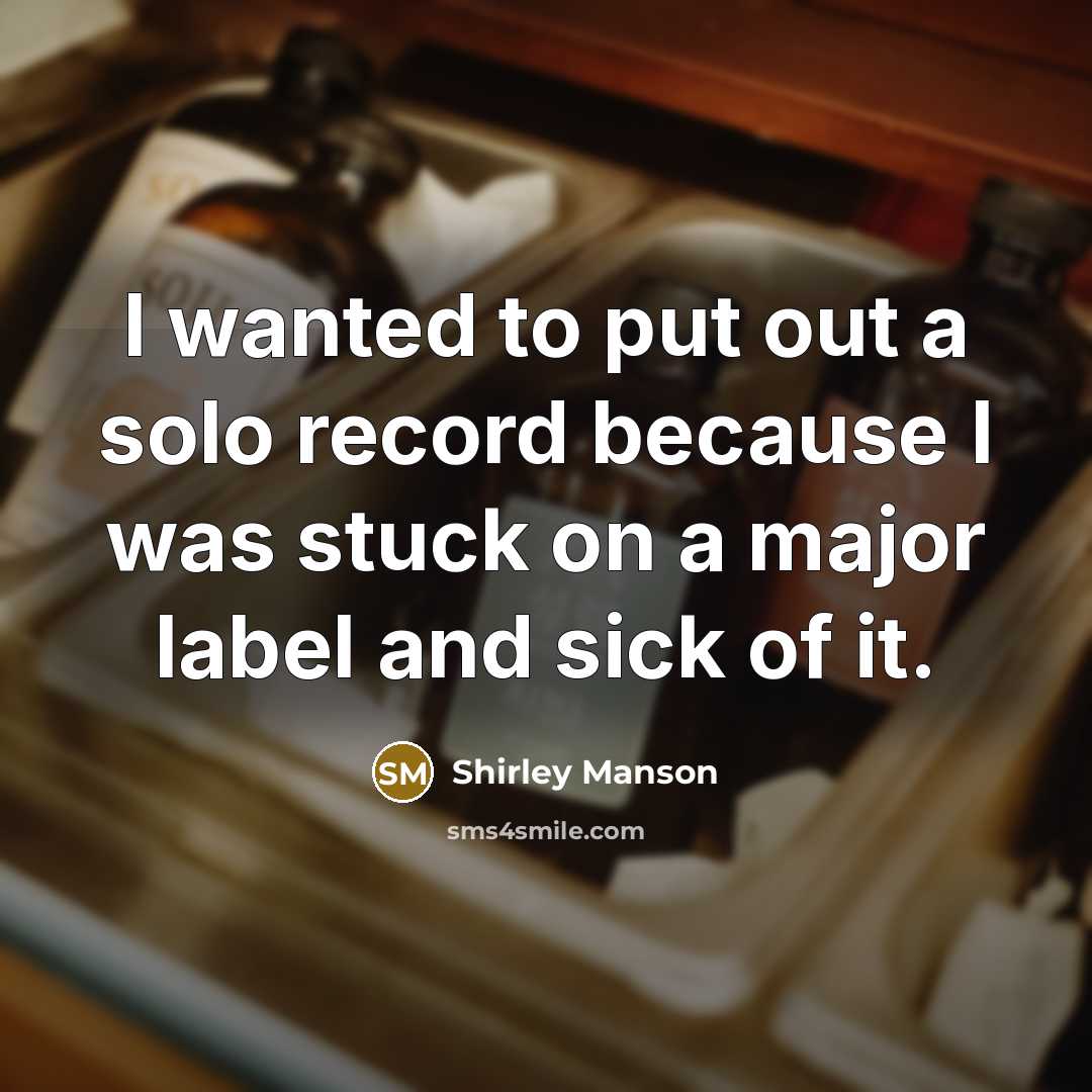 “I wanted to put out a solo record because I…” quote by Shirley Manson