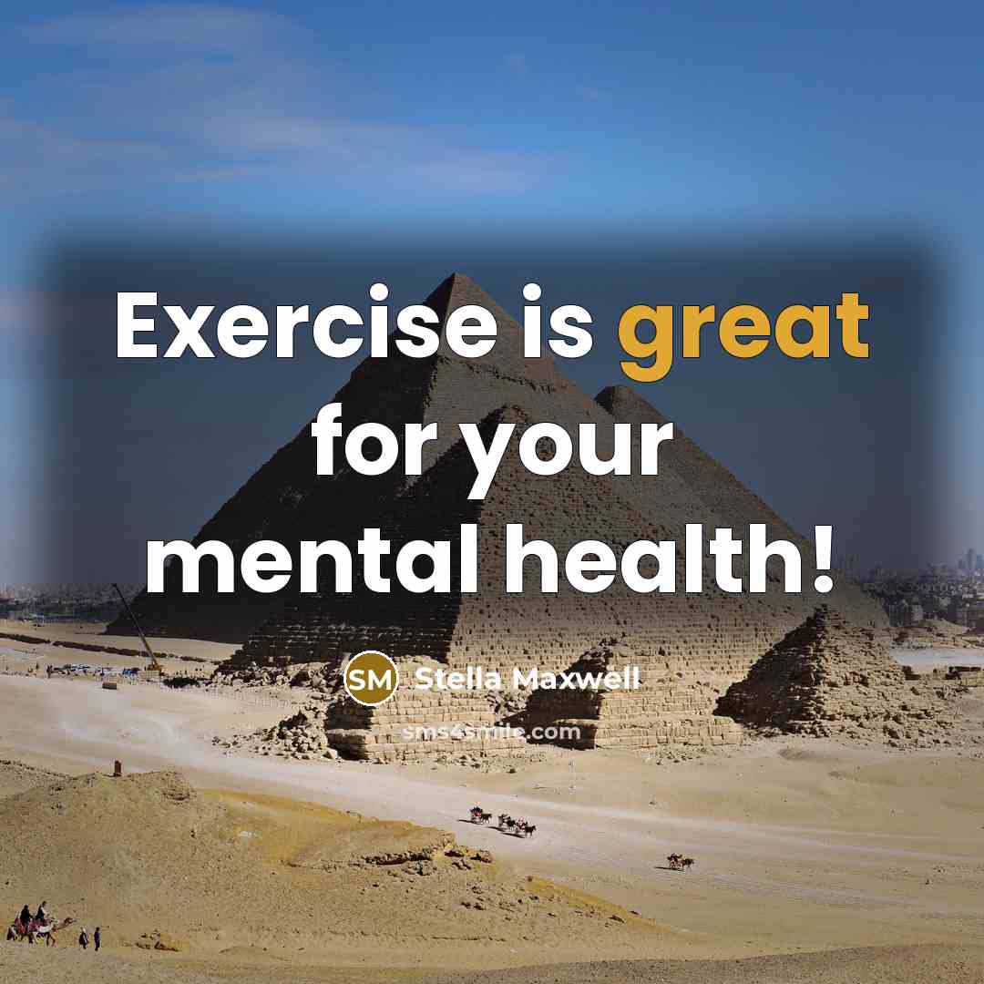 “Exercise is great for your mental health!…” quote by Stella Maxwell