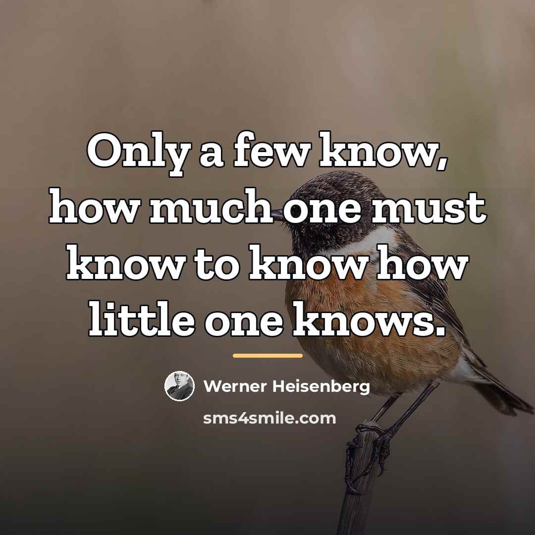 “Only a few know, how much one must know to…” quote by Werner Heisenberg