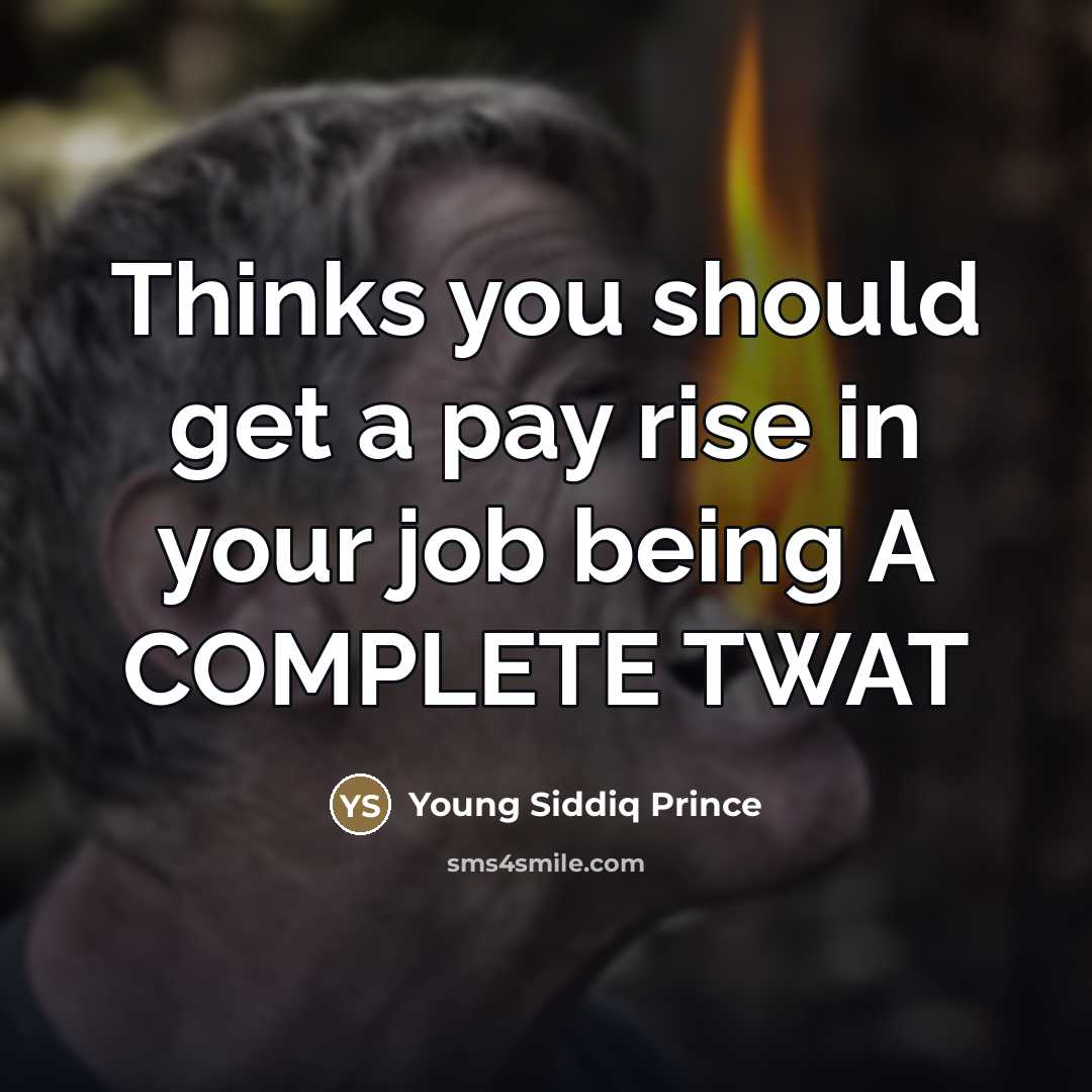 “Thinks you should get a pay rise in your job…” quote by Young Siddiq Prince
