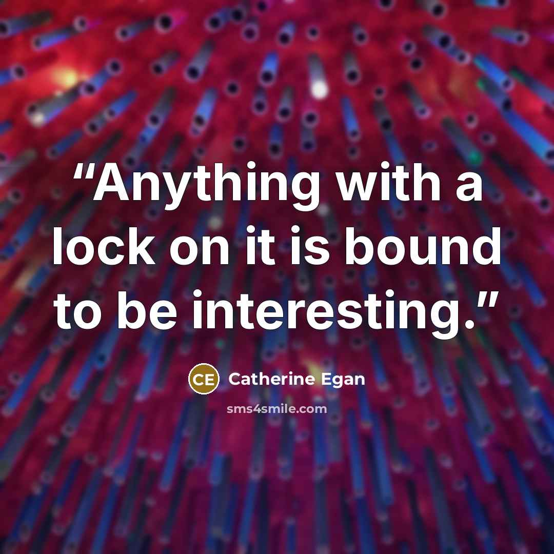 “Anything with a lock on it is bound to be interesting.” quote by Catherine Egan