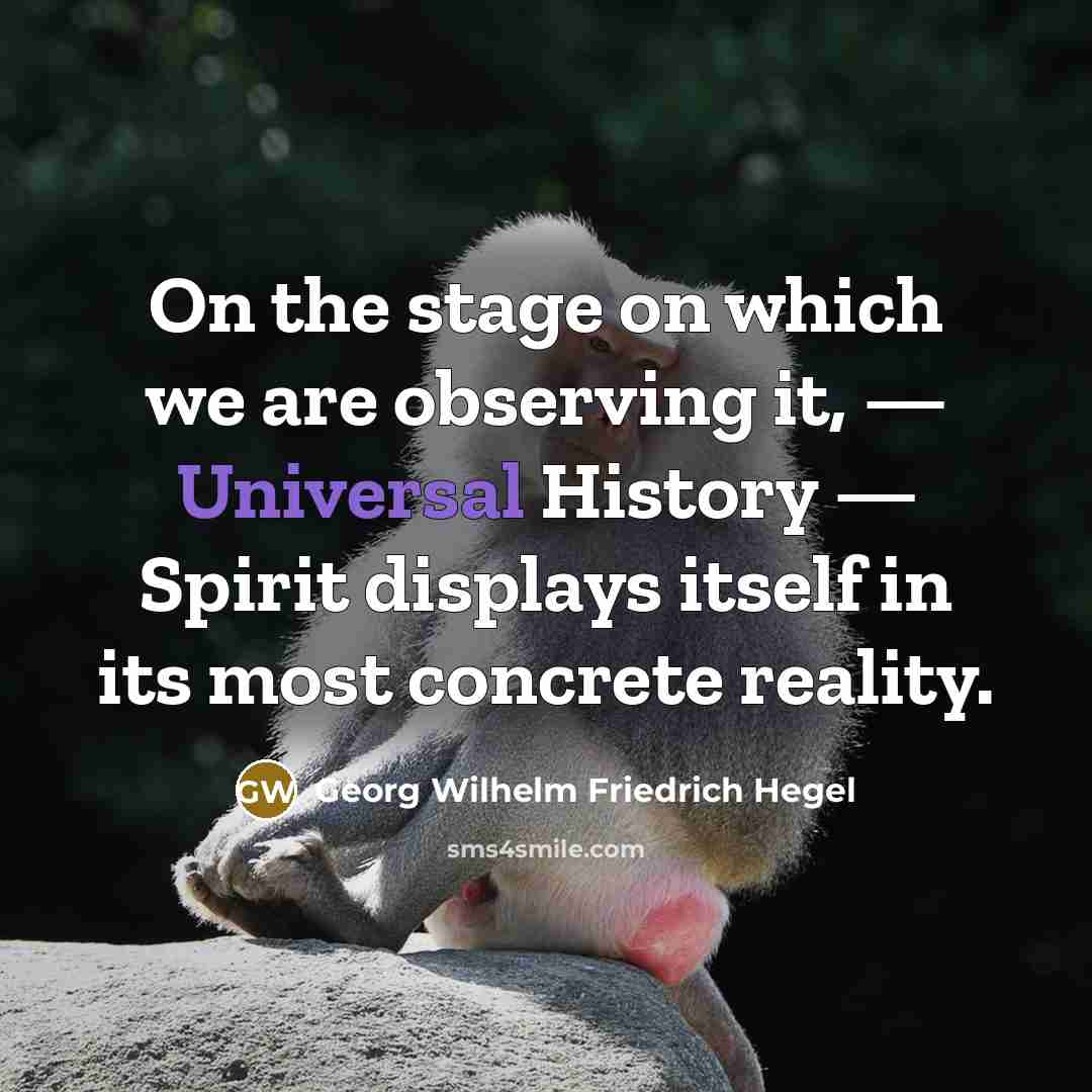 “On the stage on which we are observing it, —…” quote by Georg Wilhelm Friedrich Hegel