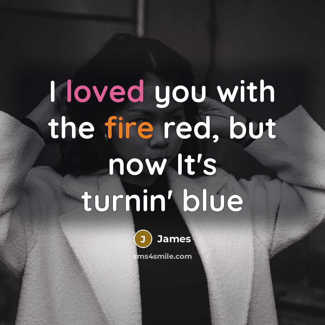 “I loved you with the fire red, but now It's…” quote by James